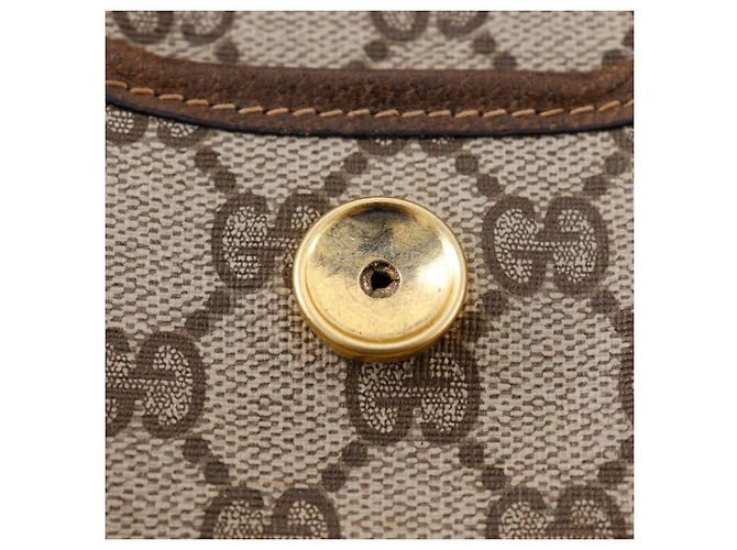 Borsa a mano in PVC GG intrecciato Gucci Marrone - vista 7
