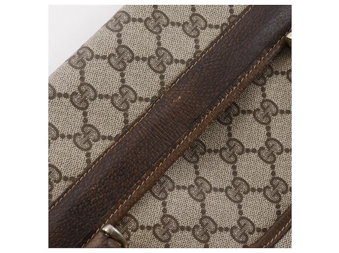 Borsa a mano in PVC GG intrecciato Gucci Marrone - vista 9