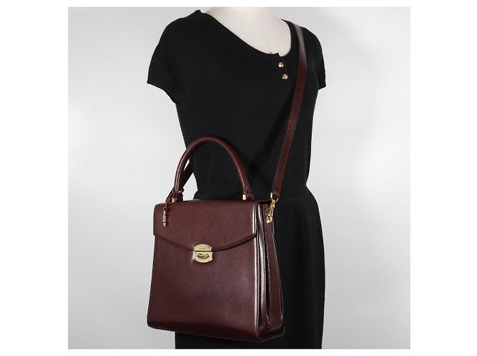 Autre Marque Borsa 2 in 2 in vitello Gold Pfeil Marrone Bordò - vista 18
