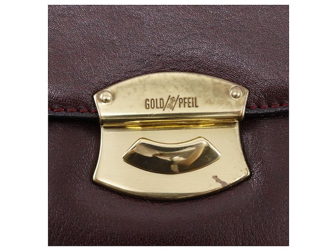 Autre Marque Borsa 2 in 2 in vitello Gold Pfeil Marrone Bordò - vista 8