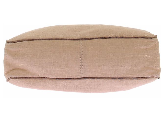 Fendi Canvas Tasche Beige mit Krokodilledetails - Ansicht 6