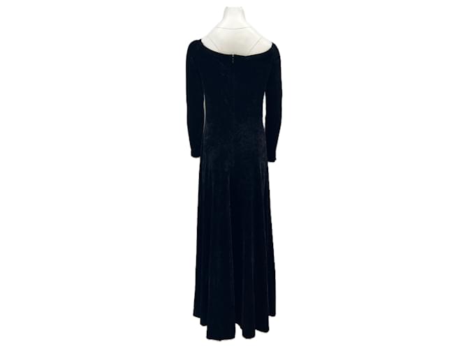 Chanel Langes schwarzes Samtkleid - Ansicht 2