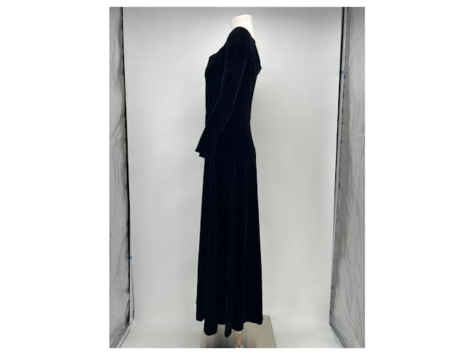 Chanel Langes schwarzes Samtkleid - Ansicht 3