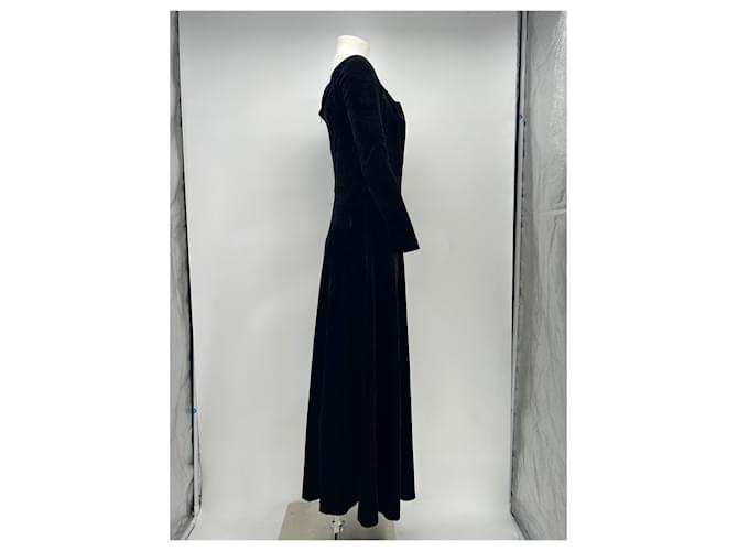 Chanel Langes schwarzes Samtkleid - Ansicht 4