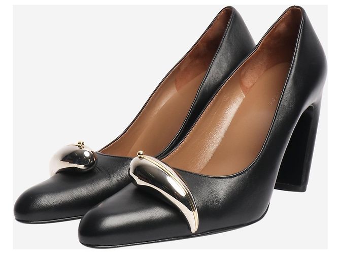Tory Burch Pompes perforées en cuir noir - taille EU 38,5 - vue 2