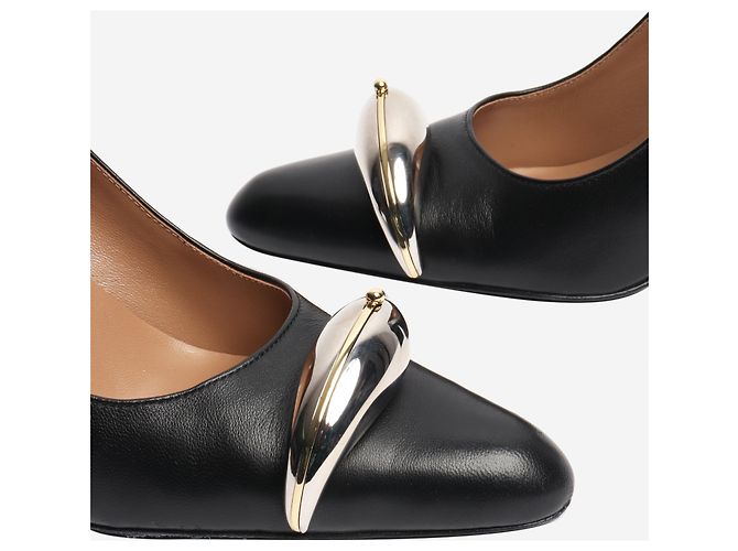 Tory Burch Pompes perforées en cuir noir - taille EU 38,5 - vue 3