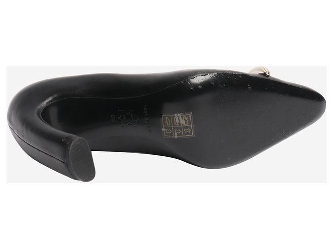 Tory Burch Pompes perforées en cuir noir - taille EU 38,5 - vue 4