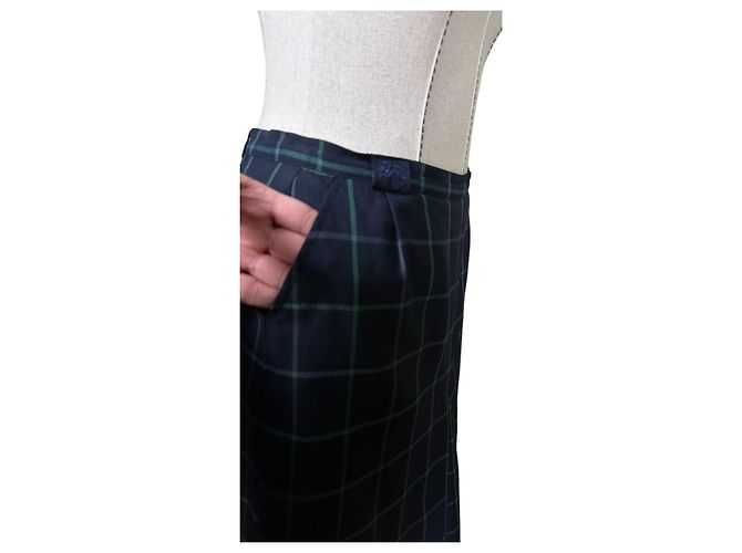 Falda Burberry de lana azul a cuadros - vista 5
