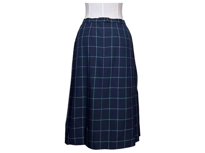 Falda Burberry de lana azul a cuadros - vista 6
