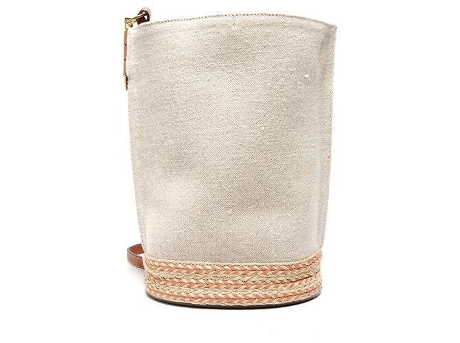 Borsa a Spalla in Pelle Loewe Gate Bucket Anagram Marrone - vista 2
