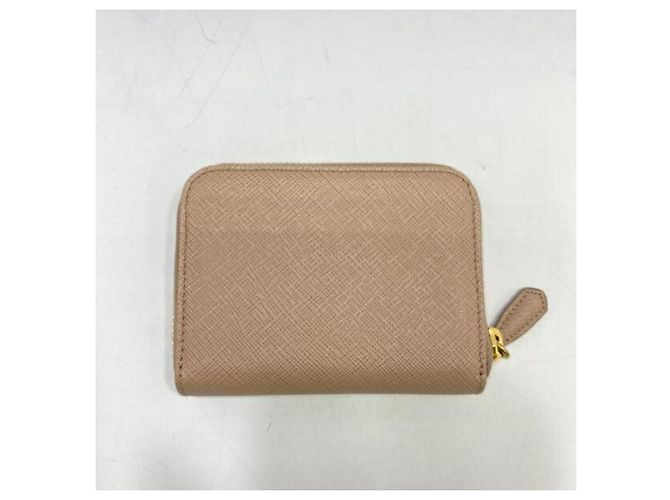 Portamonete rotondo con zip Prada in rosa beige - vista 2