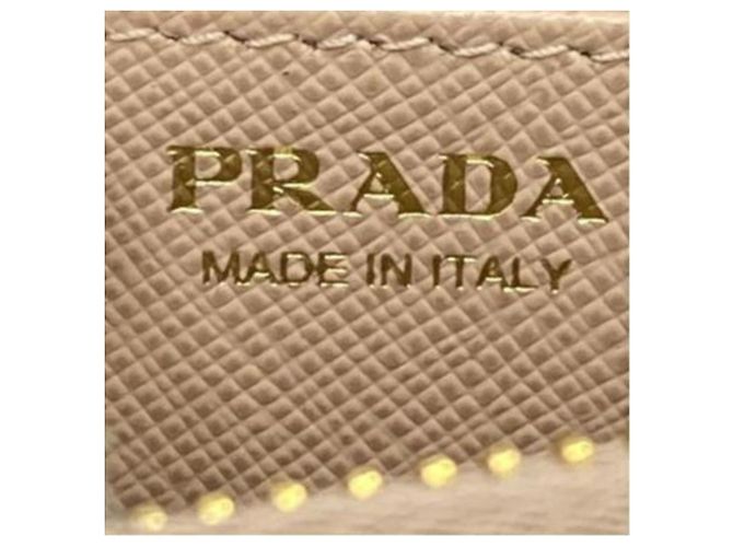 Portamonete rotondo con zip Prada in rosa beige - vista 6