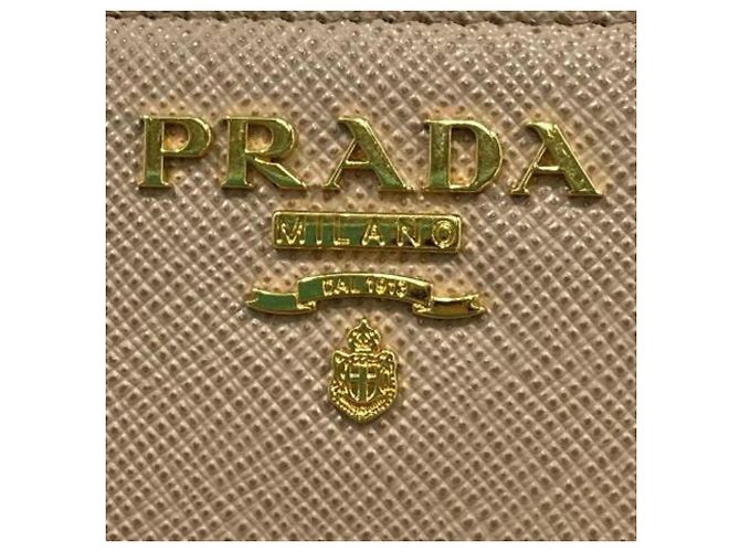 Portamonete rotondo con zip Prada in rosa beige - vista 7
