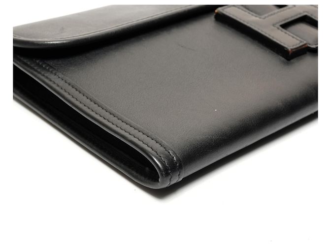 Clutch Hermès Jige Elan 29 in pelle Swift nera Nero - vista 5