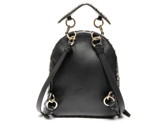 Zaino in pelle nera con borchie Valentino Nero - vista 2