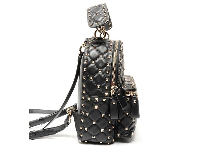 Zaino in pelle nera con borchie Valentino Nero - vista 3
