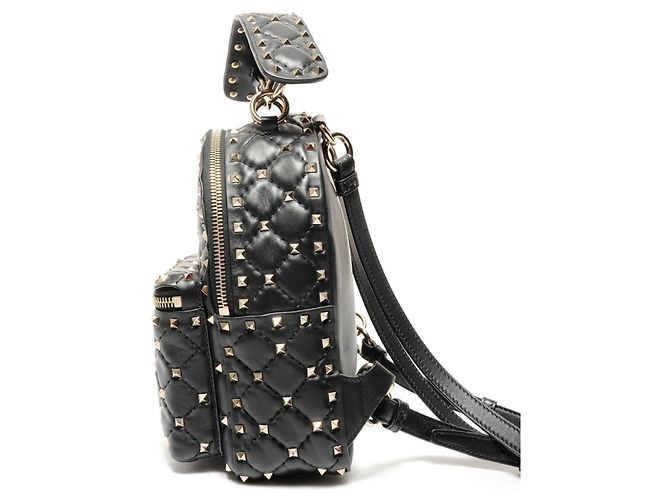 Zaino in pelle nera con borchie Valentino Nero - vista 4