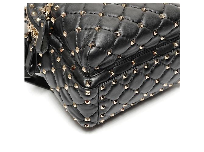 Zaino in pelle nera con borchie Valentino Nero - vista 5
