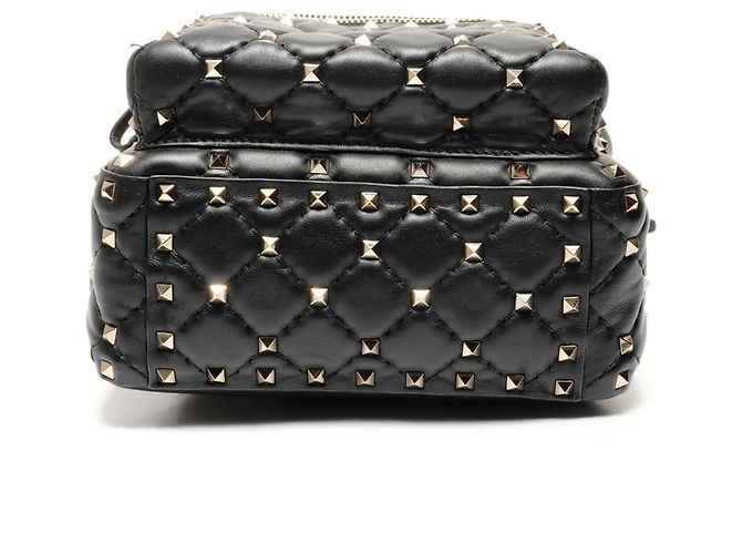 Zaino in pelle nera con borchie Valentino Nero - vista 7