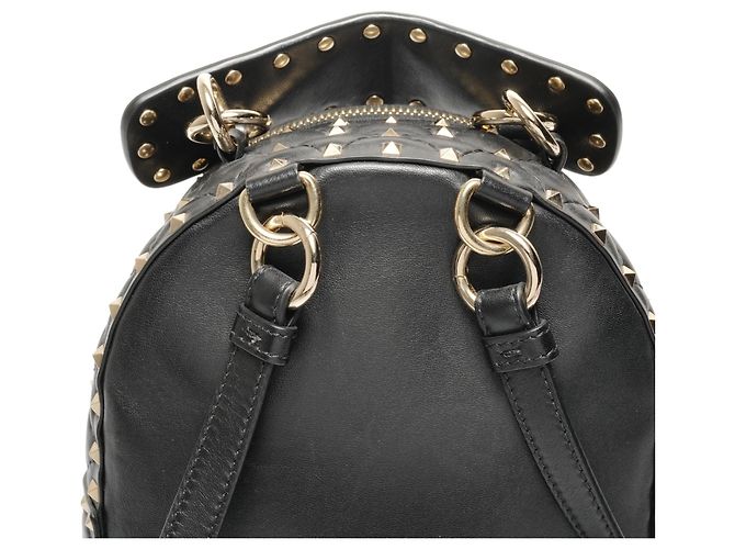 Zaino in pelle nera con borchie Valentino Nero - vista 9