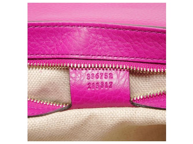 Borsa a Spalla Gucci Soho G-Stitch con Frange Rosa - vista 10