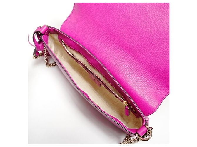 Borsa a Spalla Gucci Soho G-Stitch con Frange Rosa - vista 11
