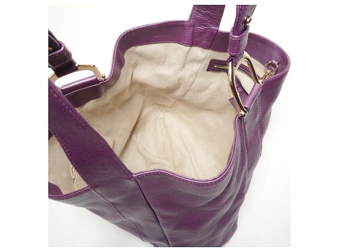 Bolsa tote de couro roxa Gucci Roxo - vista 11