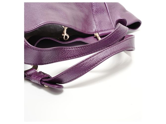 Bolsa tote de couro roxa Gucci Roxo - vista 12