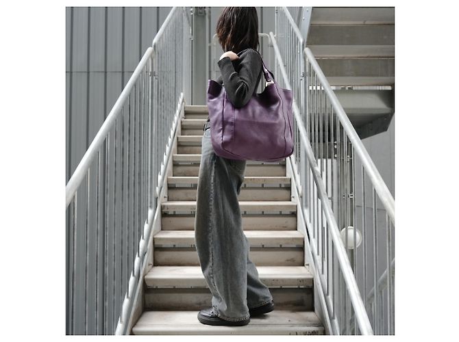 Bolsa tote de couro roxa Gucci Roxo - vista 13