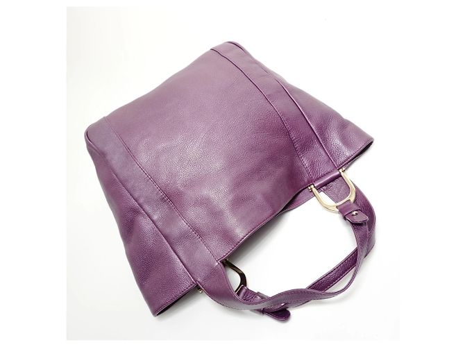 Bolsa tote de couro roxa Gucci Roxo - vista 8