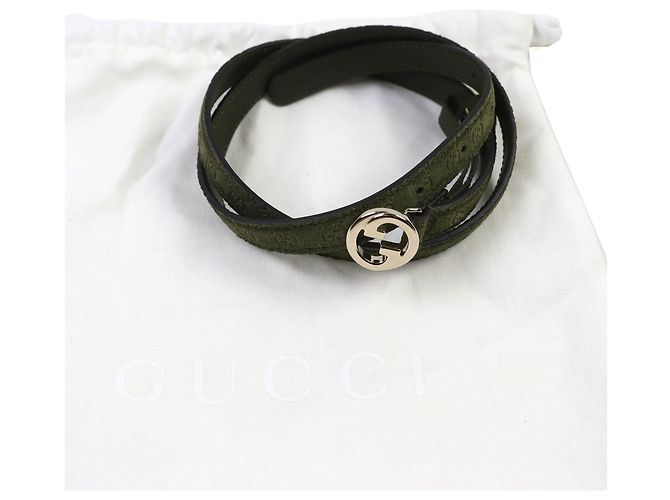 Cinturón estrecho con hebilla entrelazada G de Gucci Caqui - vista 2