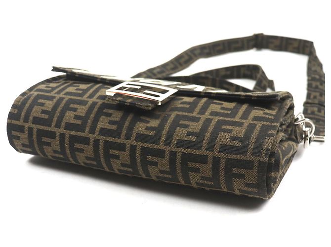FENDI x FRAGMENT Borsa Baguette Zucca Pieghevole Marrone - vista 4
