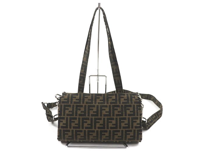 FENDI x FRAGMENT Borsa Baguette Zucca Pieghevole Marrone - vista 5