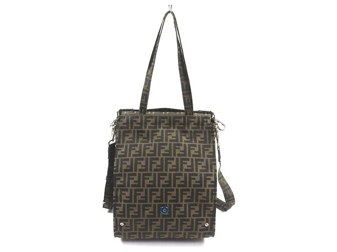 FENDI x FRAGMENT Borsa Baguette Zucca Pieghevole Marrone - vista 8