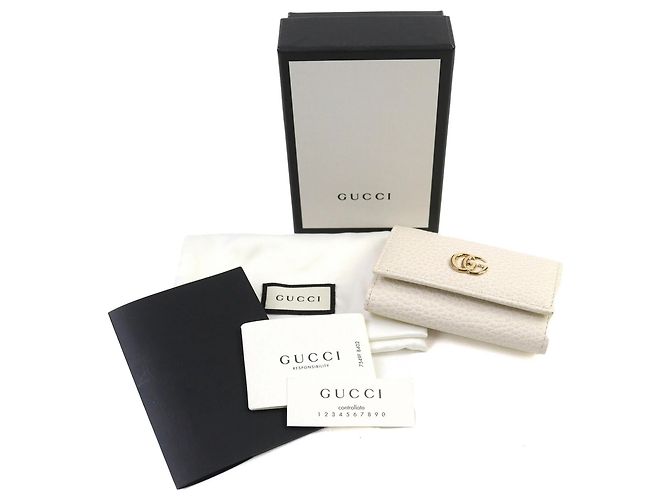 Gucci 456118 Double G Leder-Schlüsselcase in Hellbeige - Ansicht 2