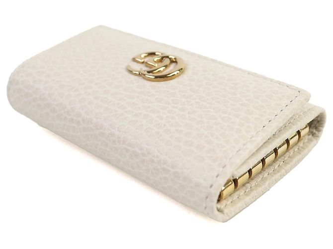 Gucci 456118 Double G Leder-Schlüsselcase in Hellbeige - Ansicht 4