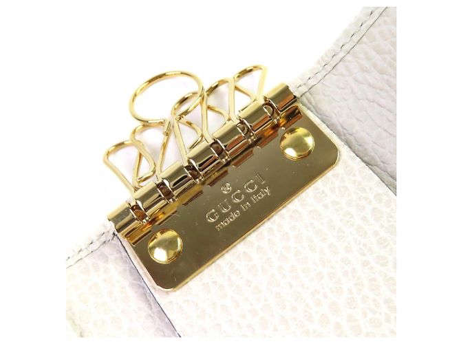 Gucci 456118 Double G Leder-Schlüsselcase in Hellbeige - Ansicht 7