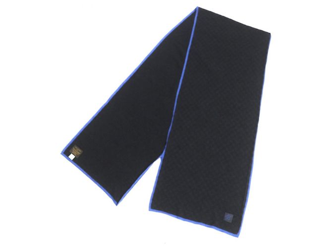Stola in misto lana e seta Louis Vuitton Blu Grigio antracite - vista 3