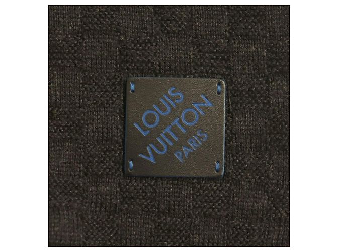 Stola in misto lana e seta Louis Vuitton Blu Grigio antracite - vista 5