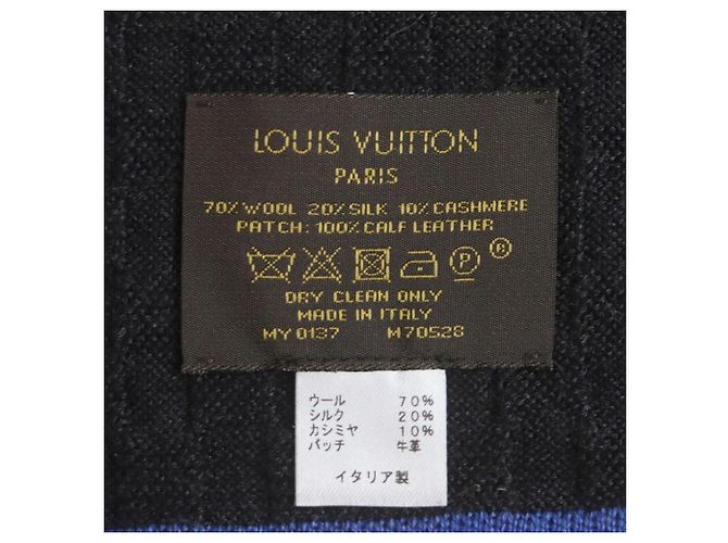 Stola in misto lana e seta Louis Vuitton Blu Grigio antracite - vista 6