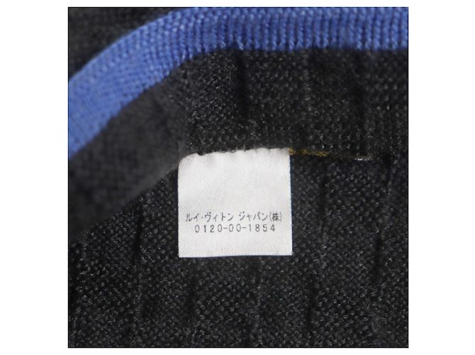 Stola in misto lana e seta Louis Vuitton Blu Grigio antracite - vista 7