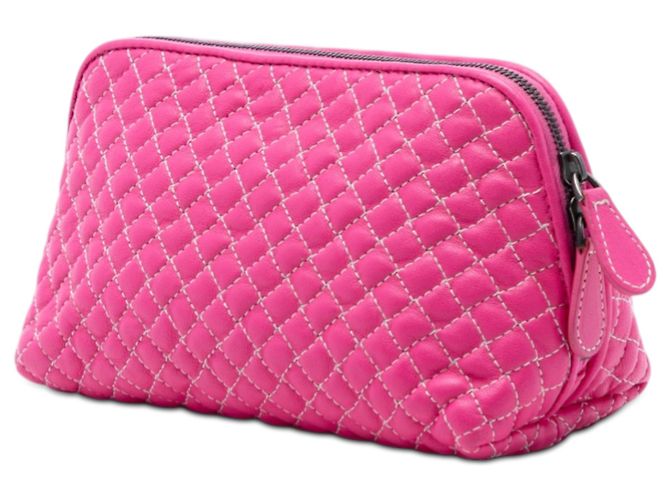 Pochette in nappa trapuntata rosa Bottega Veneta - vista 2