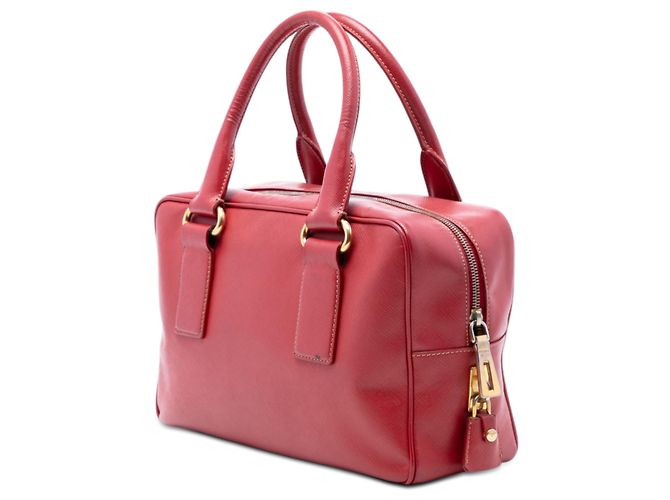 Borsa a mano Prada Saffiano Lux rossa Rosso - vista 2