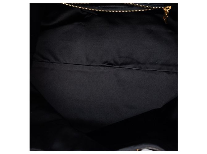 Borsa tote Prada in satin a righe paillettate marrone Bronzo - vista 4