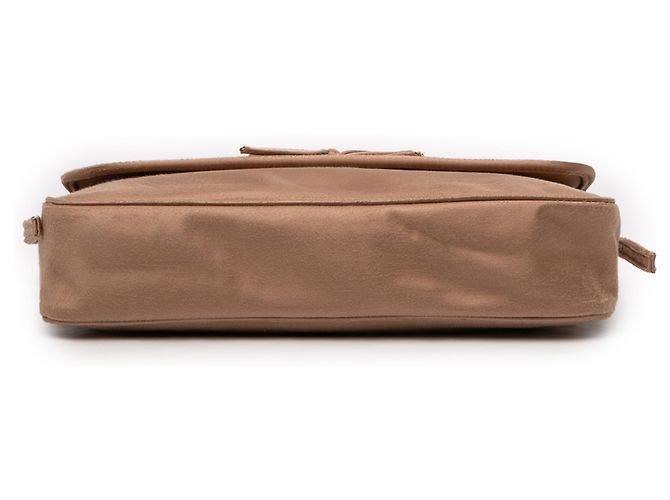 Balenciaga Braune abgenutzte Satin Leopolda Pochette Hellbraun - Ansicht 3