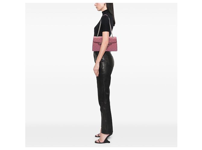 Borsa a Spalla Gucci Pink Medium Guccissima Emily Rosa - vista 7