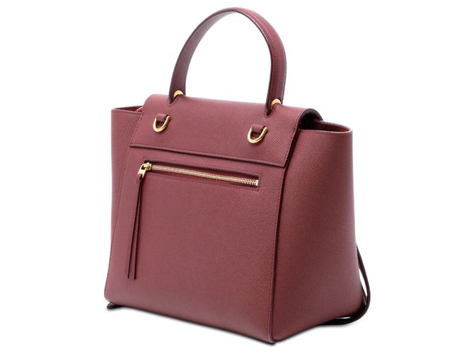 Céline Belt bag in pelle di vitello micrograna rossa Celine Rosso Bordò - vista 2