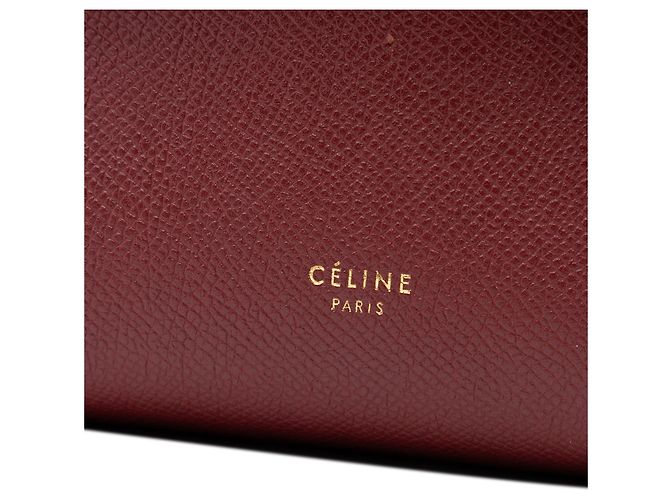 Céline Belt bag in pelle di vitello micrograna rossa Celine Rosso Bordò - vista 6