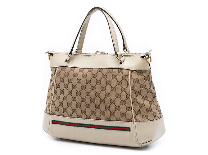 Gucci Beiger GG Canvas Web Mayfair Satchel - Ansicht 2