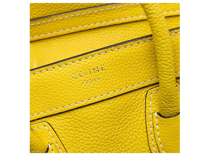 Luggage Céline Celine Gelbe Nano Rindsleder Reisetasche - Ansicht 5